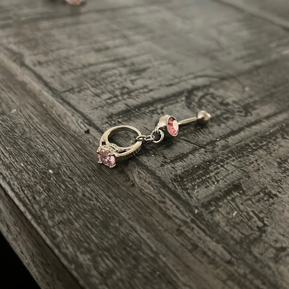Pink Promise ring belly button ring - Picture 4 of 5